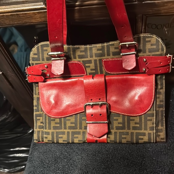 Fendi Handbags - Fendi Red and Brown Handbag
